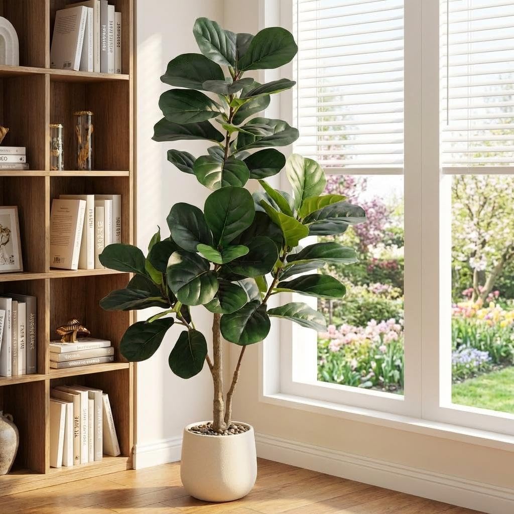 Ficus Lyrata Tree - 피들리프 무화과나무 인조 - 사실적인 인조