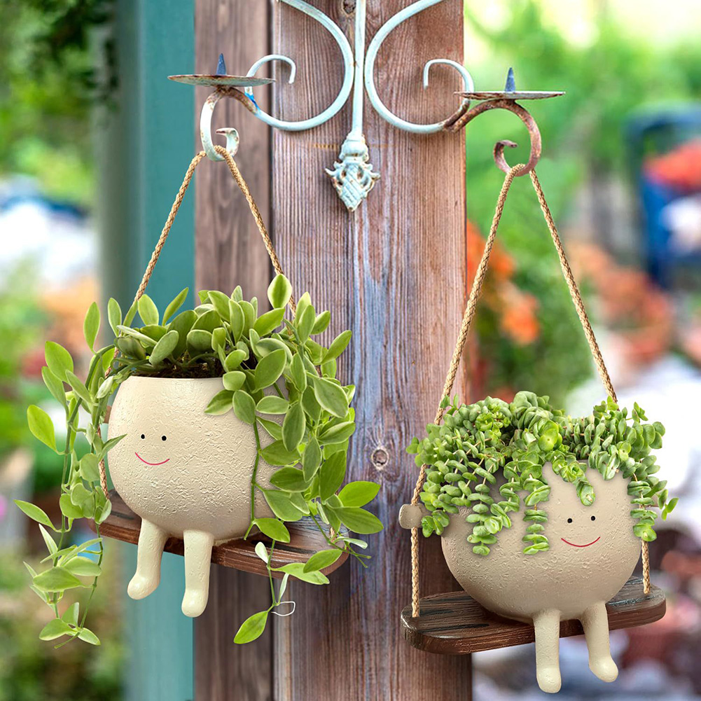 플랜트 행거 바스켓 사랑스러운 스윙 페이스 플랜터 화분 - Echeveria Succulent 리뷰 및 가격